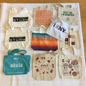 Bundle of 10 tote/grocery/reusable bags ALL NEW
